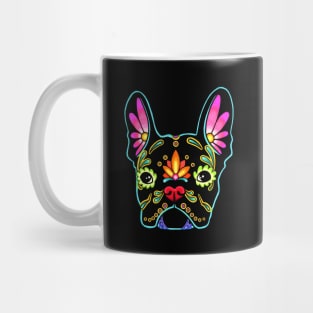 French Bulldog in Black - Day of the Dead Sugar Skull Dog Mug